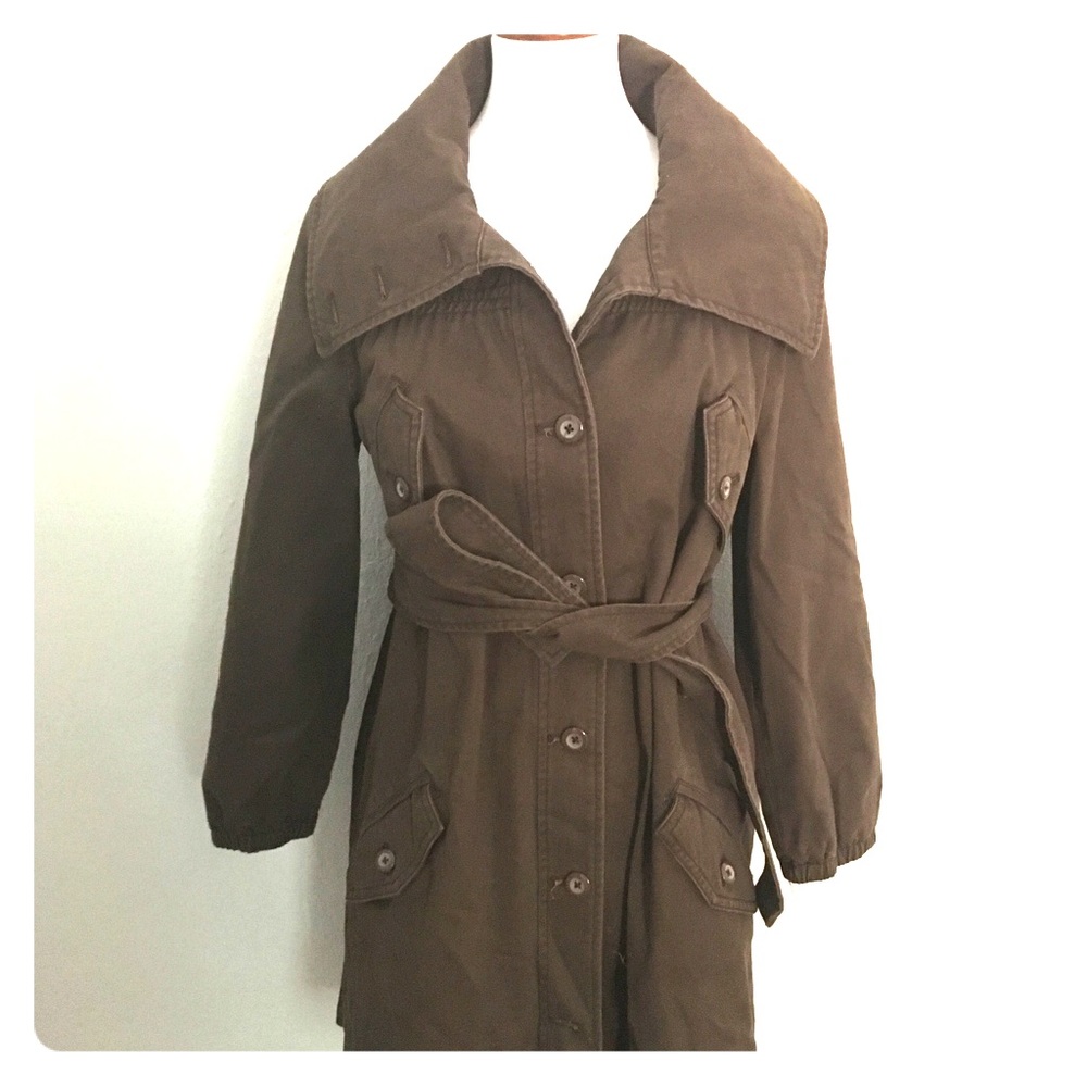 Anthropologie Brown Belted Coat
